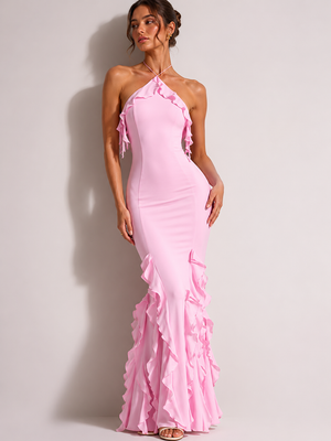 Blush Bloom Ruffle Hem Maxi Dress 1