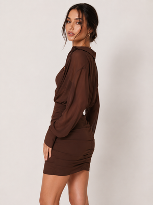Mocha Muse Cut-Out Mini Dress 3