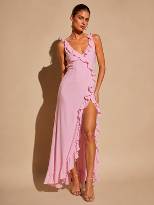 Blush Ruffle Cascade Maxi Dress 1