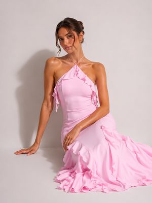 Blush Bloom Ruffle Hem Maxi Dress 3
