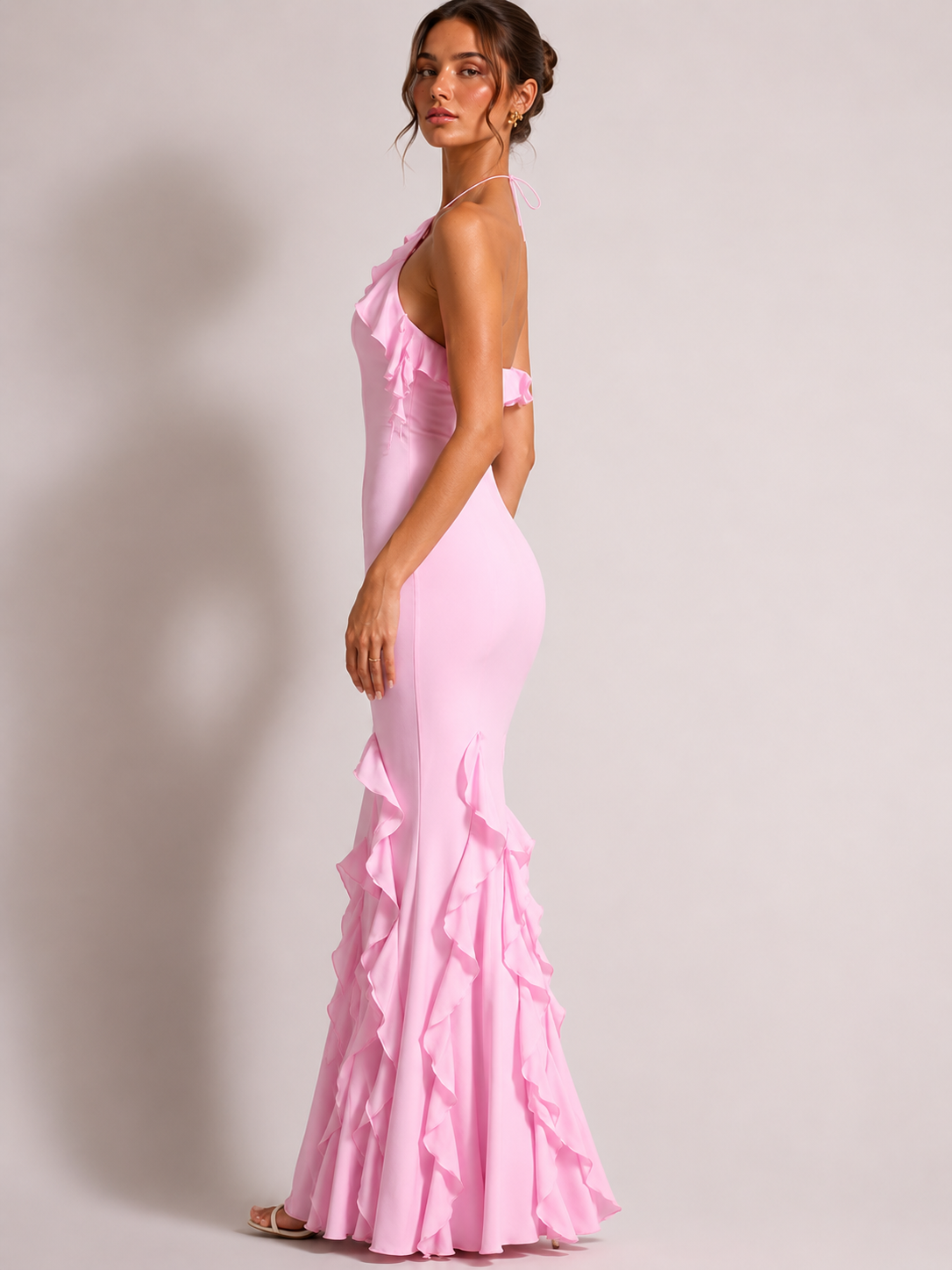 Blush Bloom Ruffle Hem Maxi Dress 4