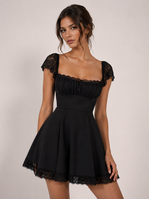 Scarlet Romance Lace Sleeve Mini Dress 1
