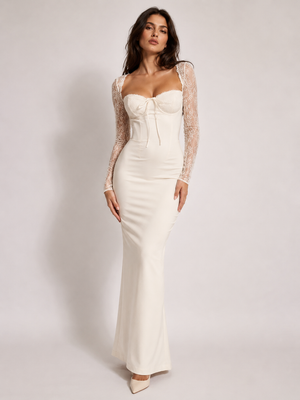 Ivory Enchanté Lace Corset Maxi Dress 1