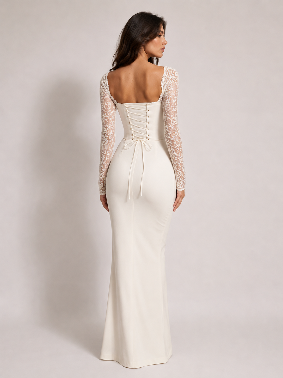 Ivory Enchanté Lace Corset Maxi Dress 2