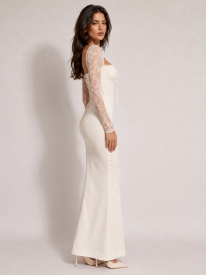 Ivory Enchanté Lace Corset Maxi Dress 4