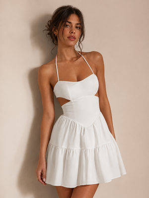 Ivory Breeze Halter Mini Dress 1