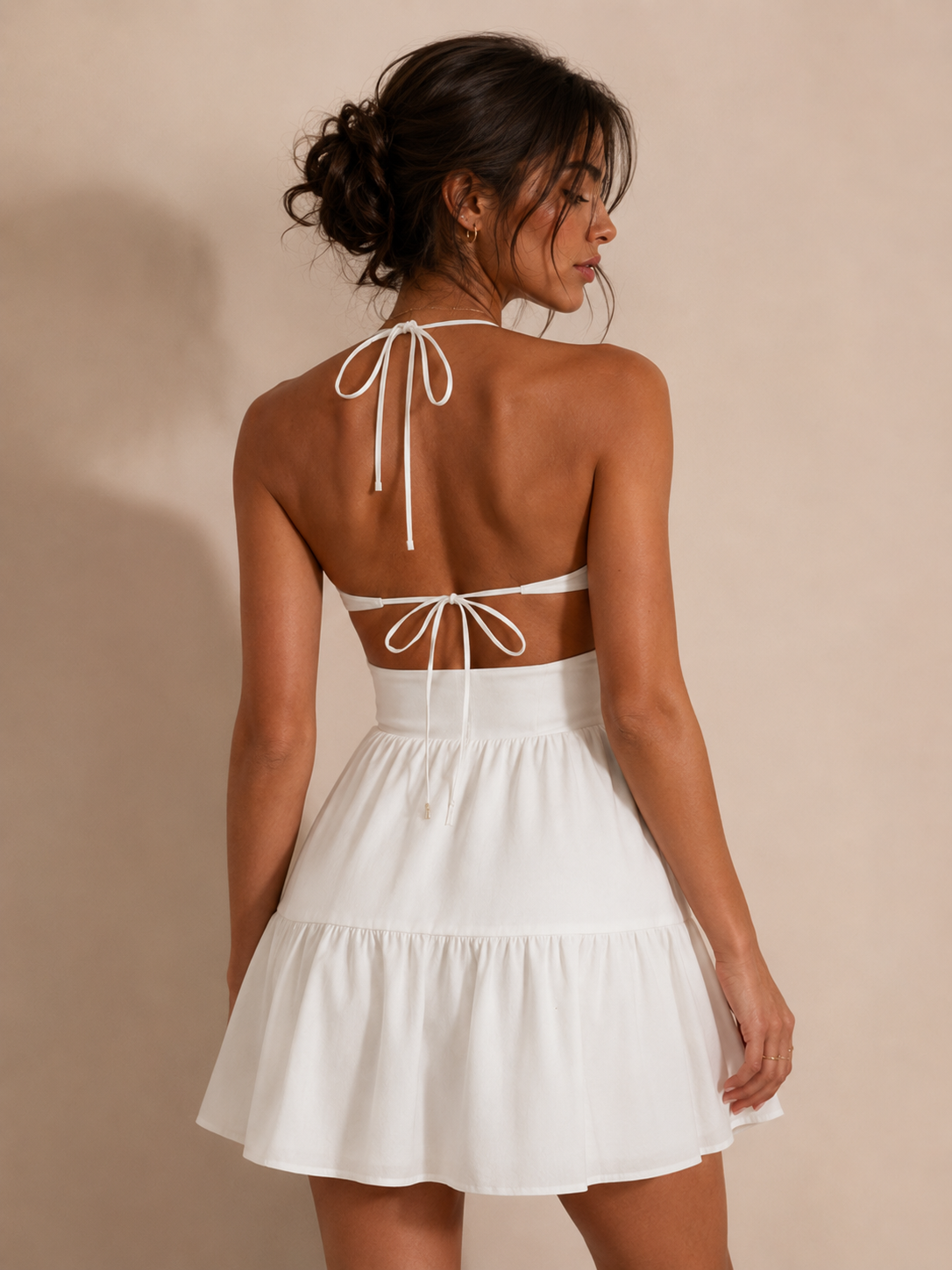 Ivory Breeze Halter Mini Dress 3