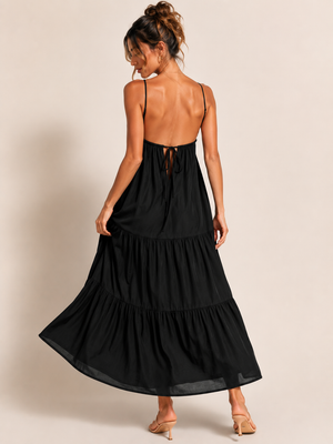 Midnight Breeze Cut-Out Maxi Dress – Black 2